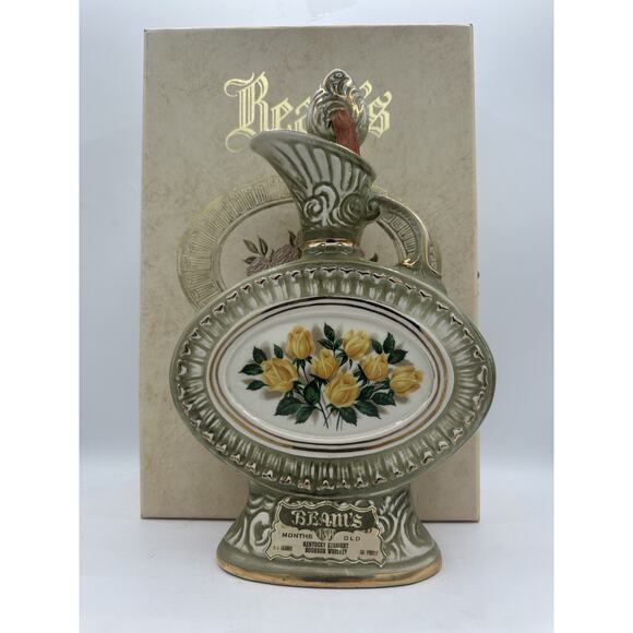 Jim Beam 1969 Vintage Decanter Regal China Bottle Yellow Rose Bottle With Box - Picture 1 of 6